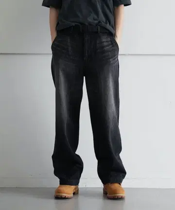 order Loose denim pants used 'BLACK' S