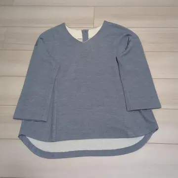 HUMAN WOMAN 그레이 V넥 7부 소매 니트 M