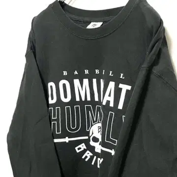 BARBELL 맨투맨 DOMINATE HUMBLY 블랙 L 구제 의류