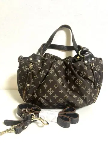 russet 브라운 플라워 패턴 숄더백