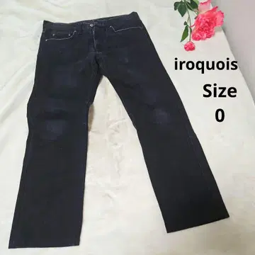 [오샤레 iroquois] 블랙 데님 팬츠 사이즈 0