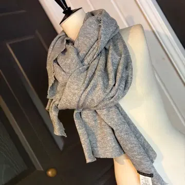 faliero sarti 울 실크 대형 스톨 그레이