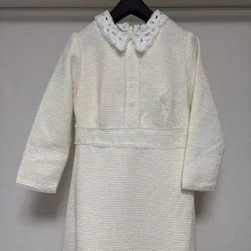 반짝이는 트위드 원피스 화이트