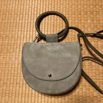 Theory 그레이 카키 핸들 숄더백