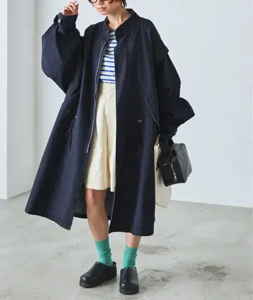 [ forksy. ] 2WAY 데님 모즈 코트/베스트