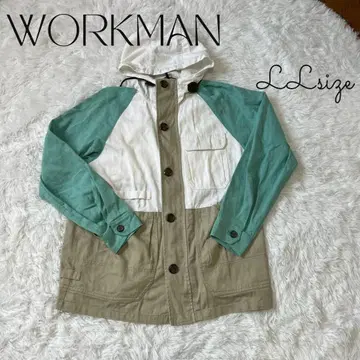 WORKMAN 코튼 캠퍼 마운틴 파카 그린 화이트 구제 의류