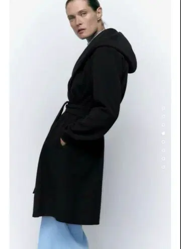 ZARA 자라 소프트 코트 후드 벨트 아우터 블랙 새상품급 XS