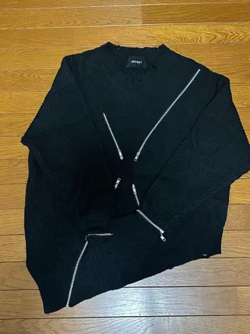 (GRANCY) ZipDesign Asymmetry Knit/s/블랙