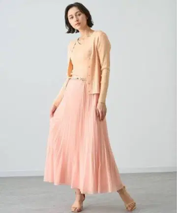 [ 드라마 착용 ] ANAYI 스팬 오간자 플리츠 스커트