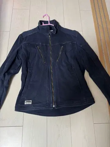 네이비 데님 자켓 스탠드 카라