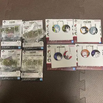 제일복권 주술회전 캔뱃지 역대 로고 아크릴 스탠드 세트