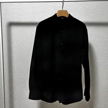 MUJILabo 24AW 울 혼방 레귤러 카라 셔츠 블랙 사이즈 L