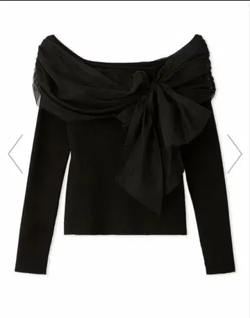 프레이 아이디 2way 튤 콤비 오프숄더 니트 블랙