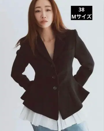 미사용급 카듀네 카미사키 메구미 페플럼 자켓 38 M 테일러드 프릴