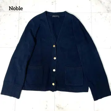 [ 새상품급 ] 노블 밀라노 리브 자켓 가디건 골드 버튼 F 블랙