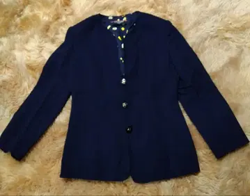 LEONARD 레오나르 네이비 노카라 자켓