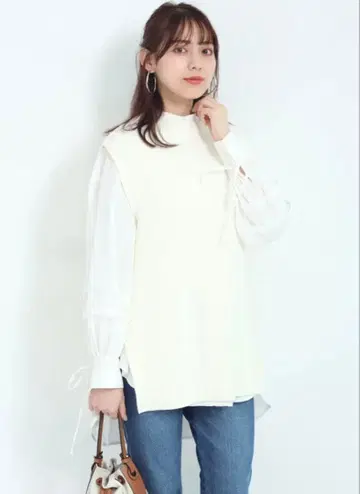 [ 미사용 ] Mystrada 블라우스 포함 니트 베스트