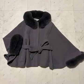 [컨디션 최상] MISCH MASCH 울 100% 판초 코트 케이프 F