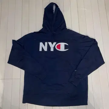 챔피온 champion NYC 프린트 로고 후드티 네이비 XL