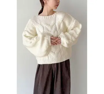 selectmoca 빅 케이블 볼륨 슬리브 니트