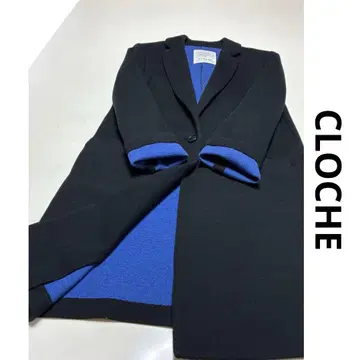 [ CLOCHE ] 블랙/블루 체스터 코트 M 사이즈