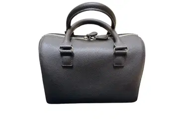 블랙 가죽 핸드백 더블 지퍼