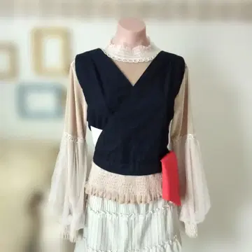 다도 연습복 에이프런 하트&도트로 꿈결 매직