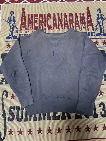 40s 양면 V 빈티지 맨투맨 블랙 네이비