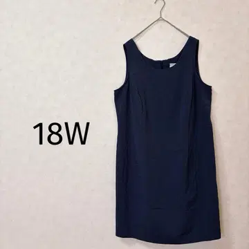 새상품급 네이비 슬리브리스 무릎 기장 원피스 18W 네이비 넉넉한 핏