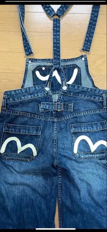 데님 오버롤 스트레이트 실루엣