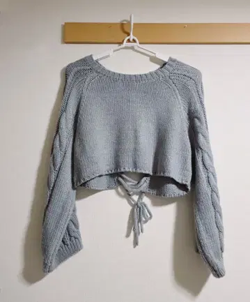Heather 그레이 크롭 니트 F 사이즈