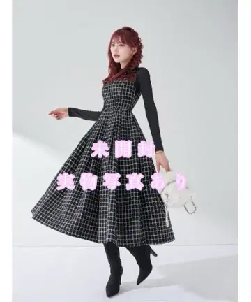 ..:* 다리치 트위드 볼륨 미디 원피스 FL