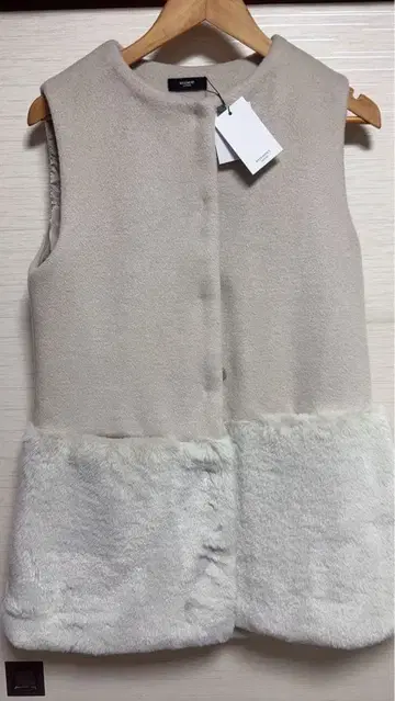 [택 포함 새상품] BASEMENT 밑단 퍼 베스트 그레이지 베스트 F