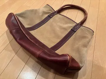 LANDS' END 랜드스엔드 빈티지 가죽 토트백 스웨이드