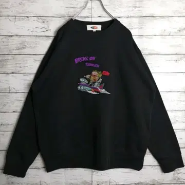 MELLOW 메로우 자수 블랙 맨투맨 트레이닝복 US 구제 의류 블랙