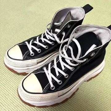 컨버스 블랙 캔버스 하이컷 스니커즈