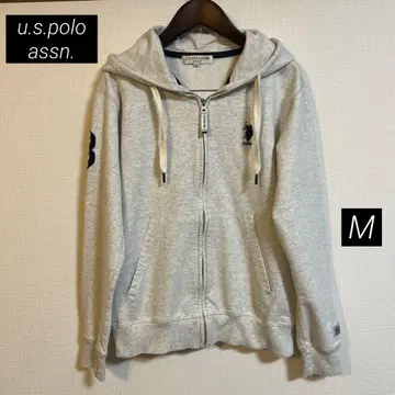 u.s.polo assn. 그레이 후드 부착 지퍼 후드티