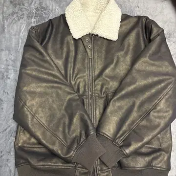 브라운 쉘파 카라 부착 자켓