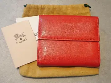 일비종떼 접이식 지갑 IL BISONTE 레드 사용감 적음