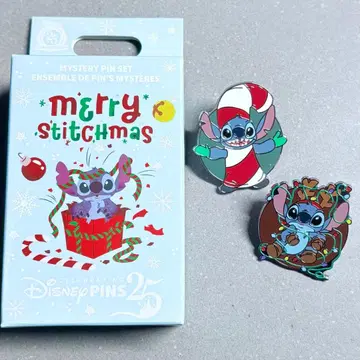 디즈니 스티치 시크릿 핀 배지 크리스마스 루돌프 캔디