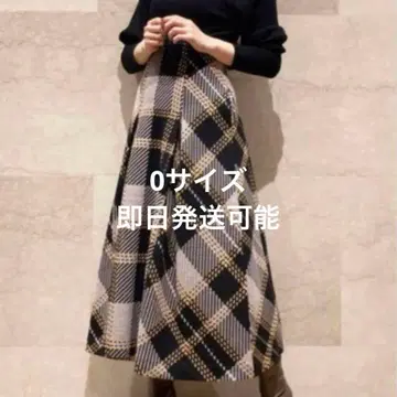 SNIDEL 로빙 체크 플레어 스커트