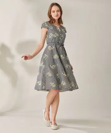 [세탁 가능] MUGET 드레스 깅엄 체크 00 사이즈