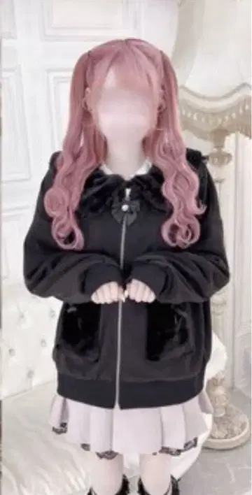 시마무라 x LilyMerry 이모짱 콜라보 토끼 귀 후드티