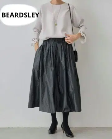 BEARDSLEY 타프타 개더 스커트 롱 프리