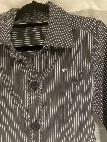 스트라이프 셔츠 드레스 허리 리본 포함