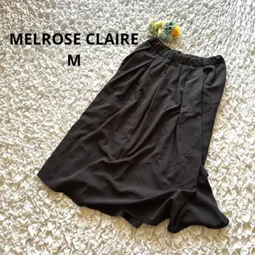 멜로즈 클레르 롱 스커트 턱 디테일 허리밴딩 블랙 블랙