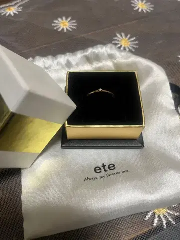 ete 심플 반지 금속제 다이아