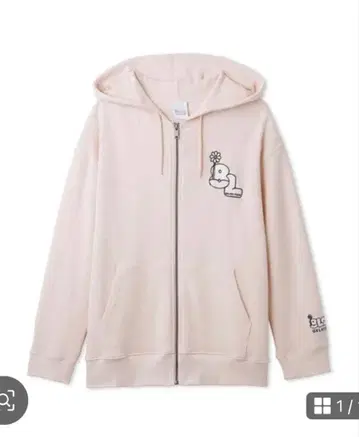 8LOOM 로고 쭈리 지퍼 후드티 핑크 L 사이즈