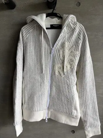 1PIU1UGUALE3 화이트 풀 집업 후드티