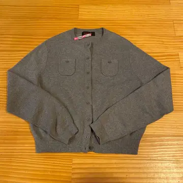 CABaN 코튼 캐시미어 크루넥 가디건 그레이